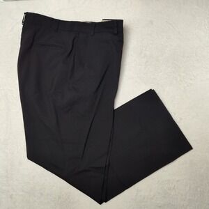 Berle Pants Mens 34x29 Black Flat Front Tailored Dress Work Slacks Trousers USA